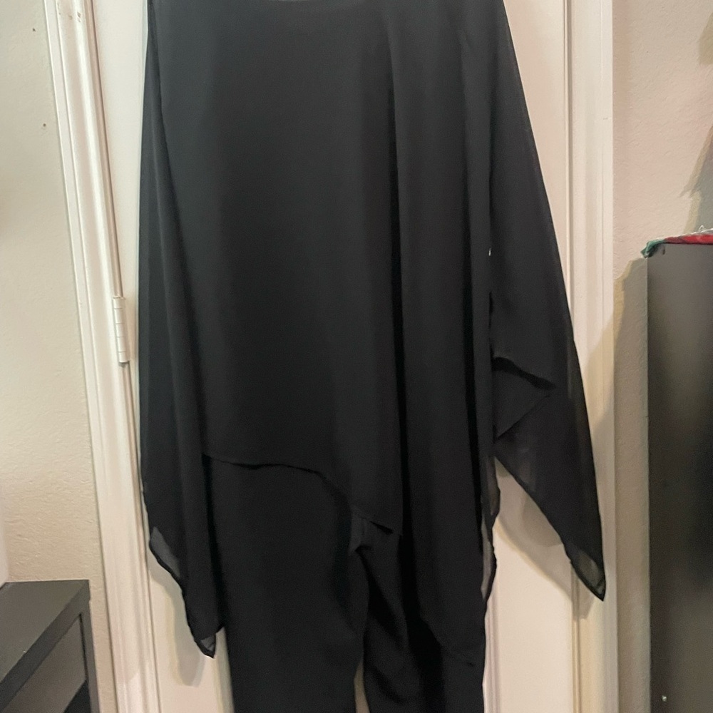 SHEIN Black Draped Jumpsuit